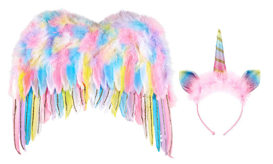 Unicorn Wings & Headband Set - Costume Accessory for Kids