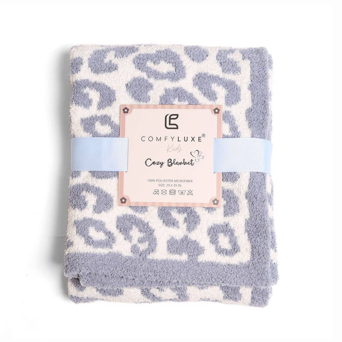 Luxury Cozy Kids Blanket - Blue Leopard