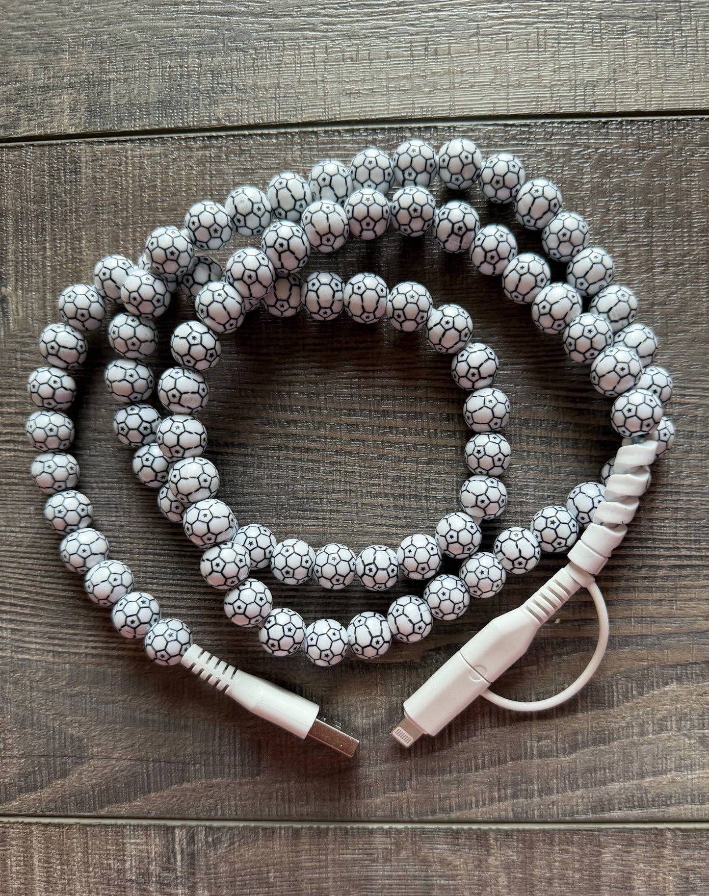 Sports Ball Phone Cord with Lightening and USB-C - Soccer