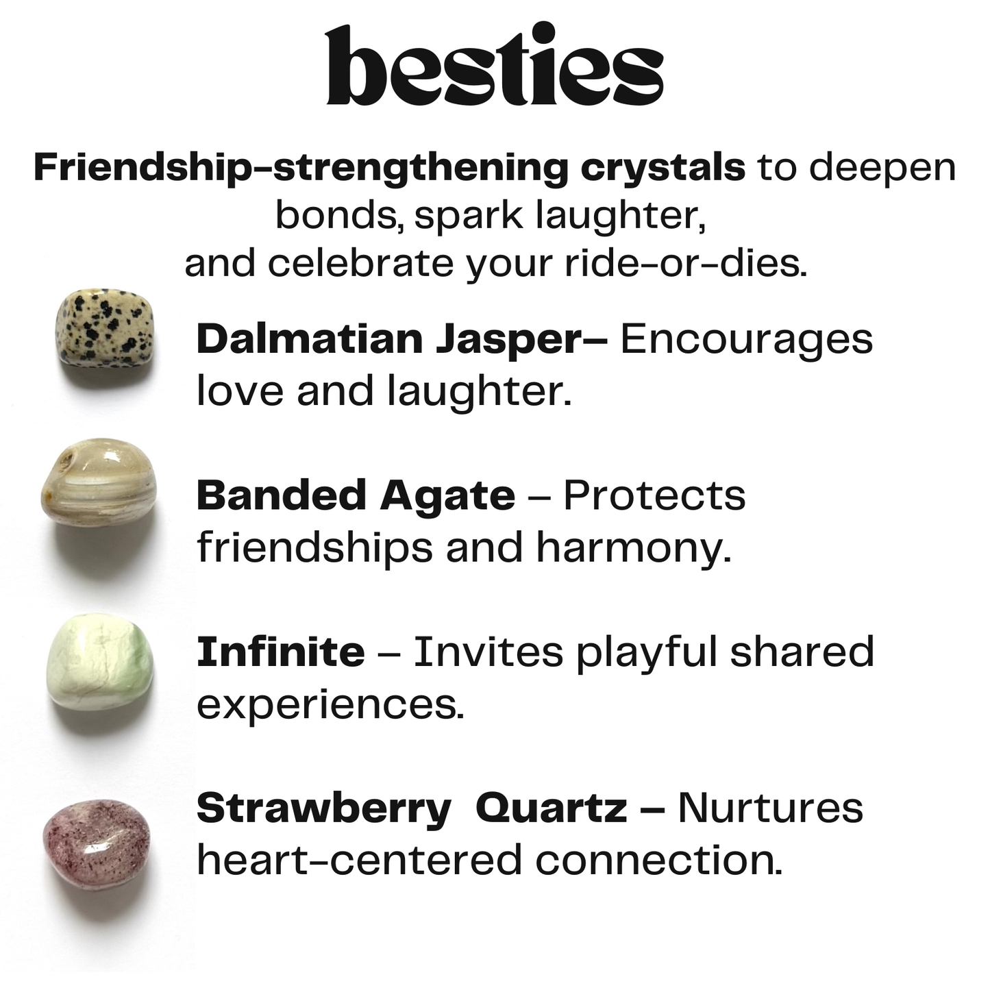 Besties - crystals for friendship - cheeky gift funny gift