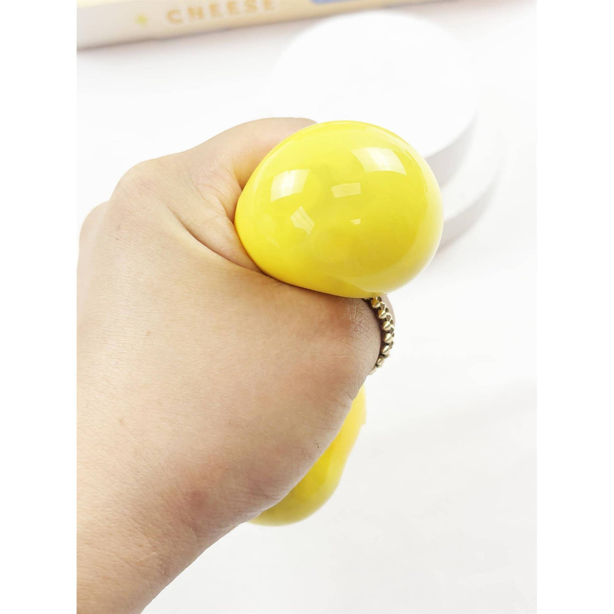 Crunchy and scented Cheese Cube Squishy Toy