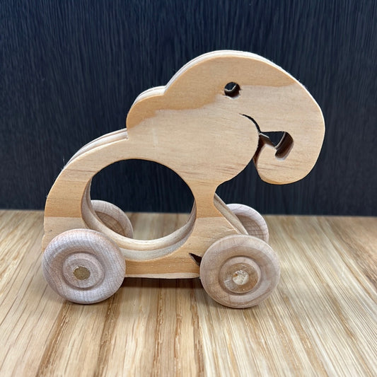 Handmade Wood Push Toy - Baby Elephant