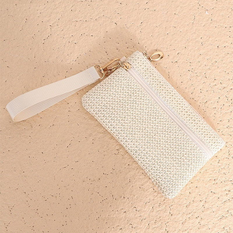 Boho Woven Straw Wristlet