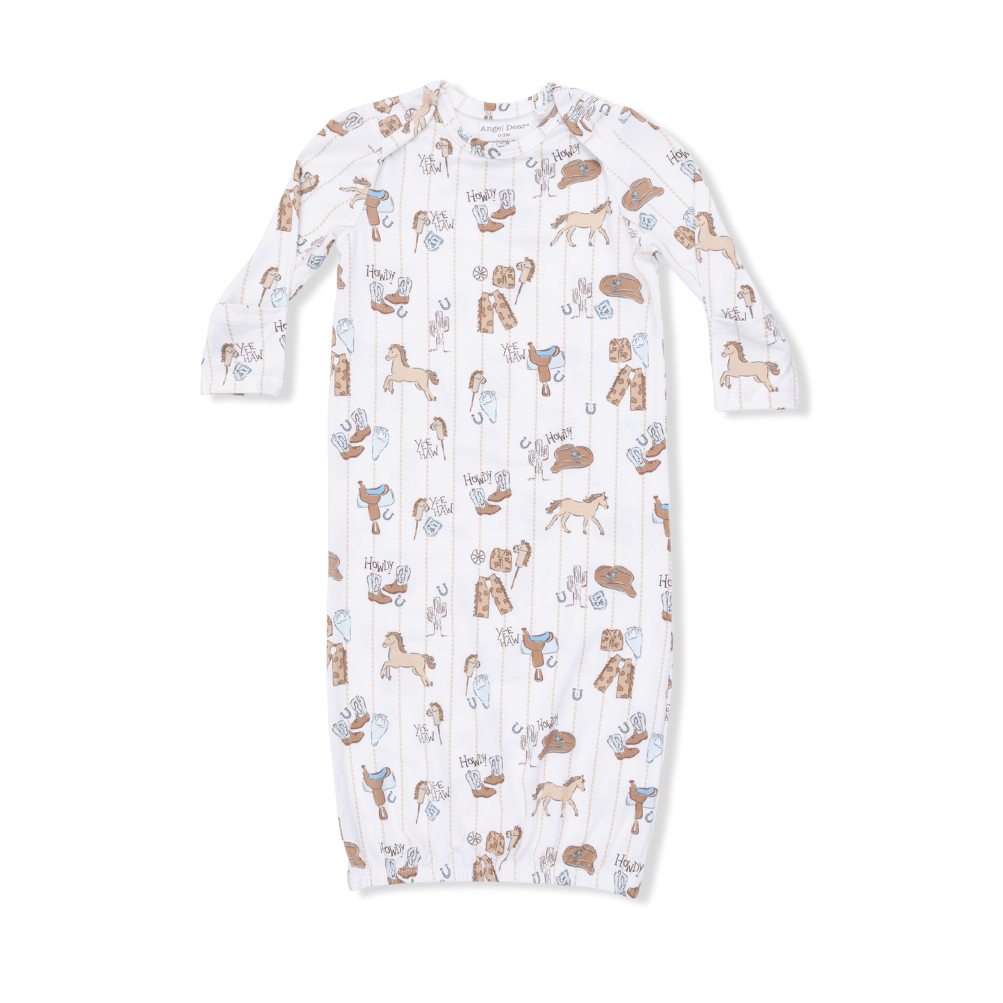 Cowboy Nursery - Lap Shoulder Gown & Beanie Hat