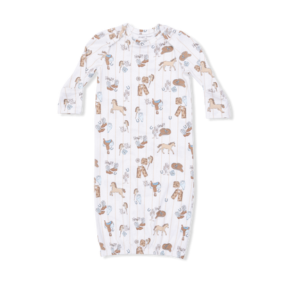 Cowboy Nursery - Lap Shoulder Gown & Beanie Hat