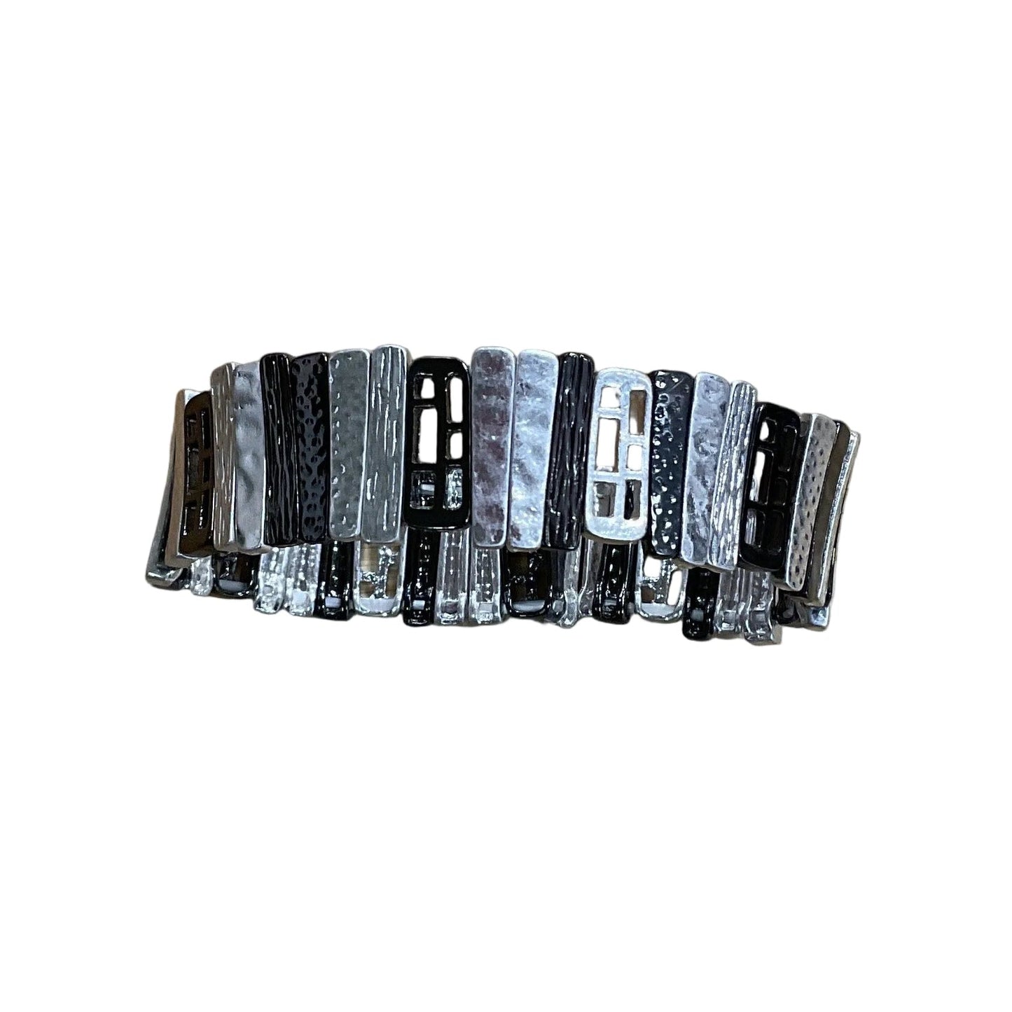 Silver & Black Stretch Bracelet
