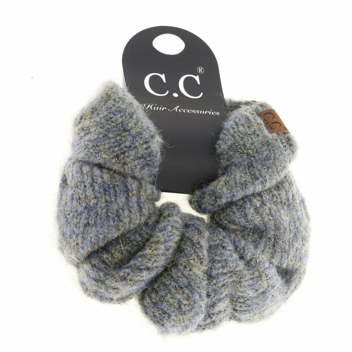 Two-Tone Knit Ponytail Scrunchie