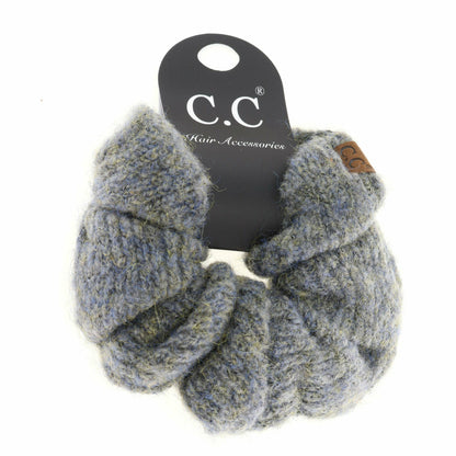 Two-Tone Knit Ponytail Scrunchie