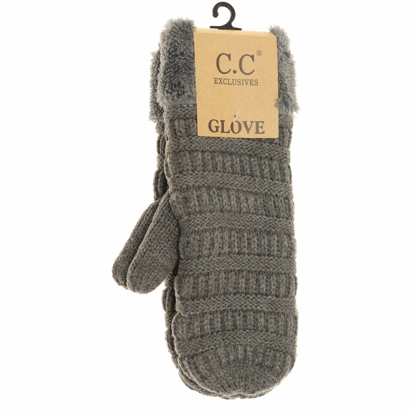 Solid Fuzzy Lined Women's Mittens