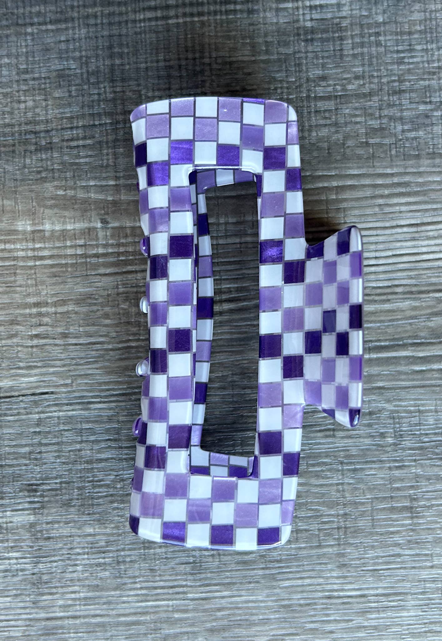 4 Inch Checkered Claw Clip