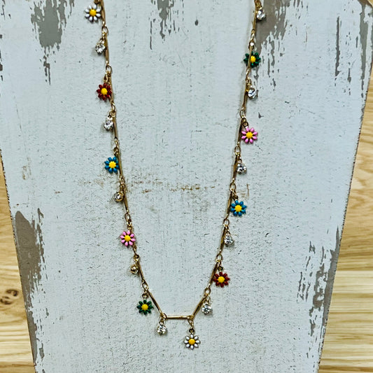 Daisies & Crystals Necklace