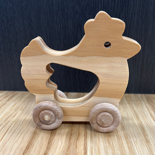Handmade Wood Push Toy - Chicken