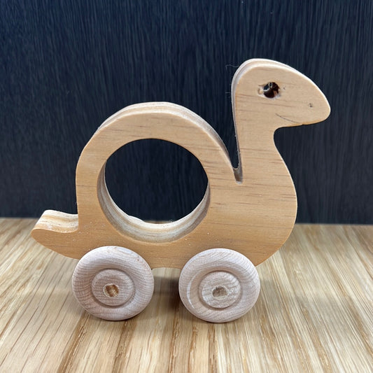 Handmade Wood Push Toy - Dino