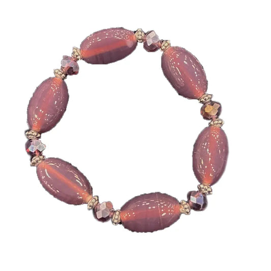 Purple Glass Stretch Bracelet