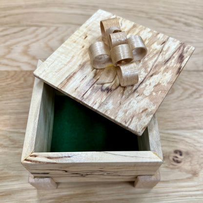 Spalted Maple Square Wood Keepsake Box