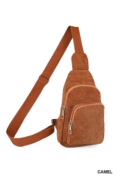 Corduroy Crossbody Sling Bag