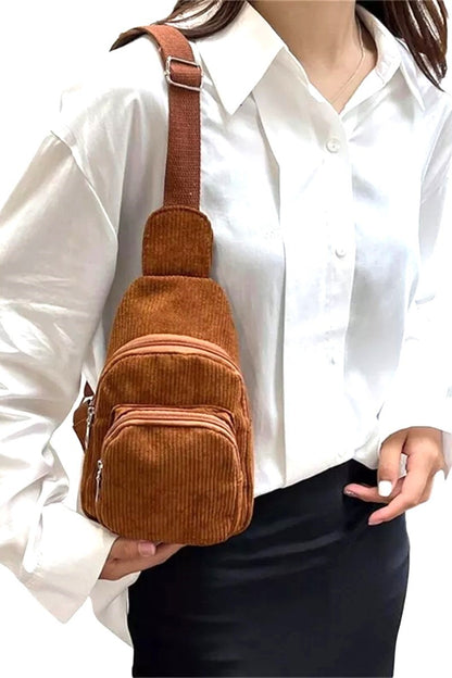 Corduroy Crossbody Sling Bag