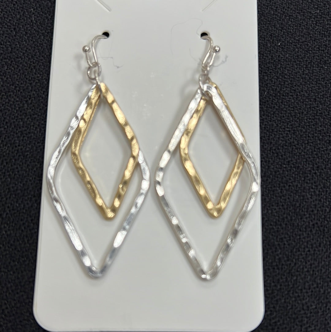 Two Tone Triangle Earrings