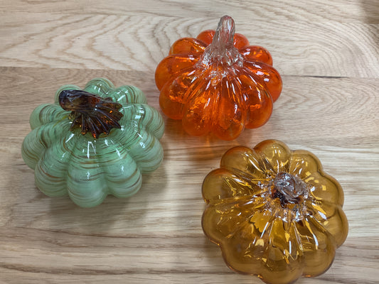 Small Blown Glass Pumpkin
