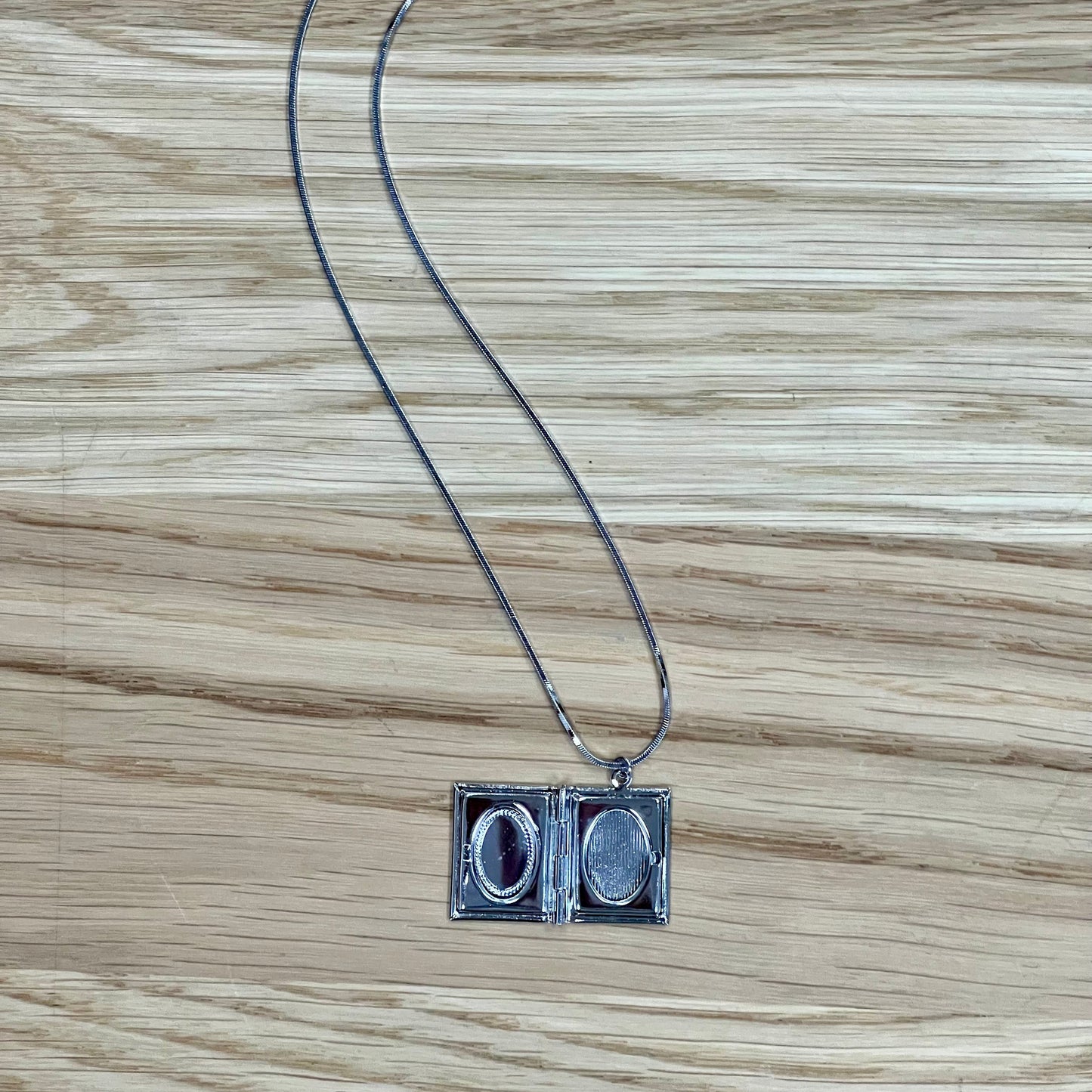 Silver Book Locket Necklace