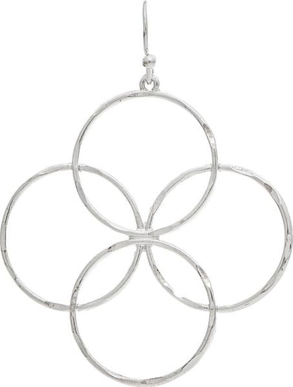 Silver Overlapping Circles Earrings
