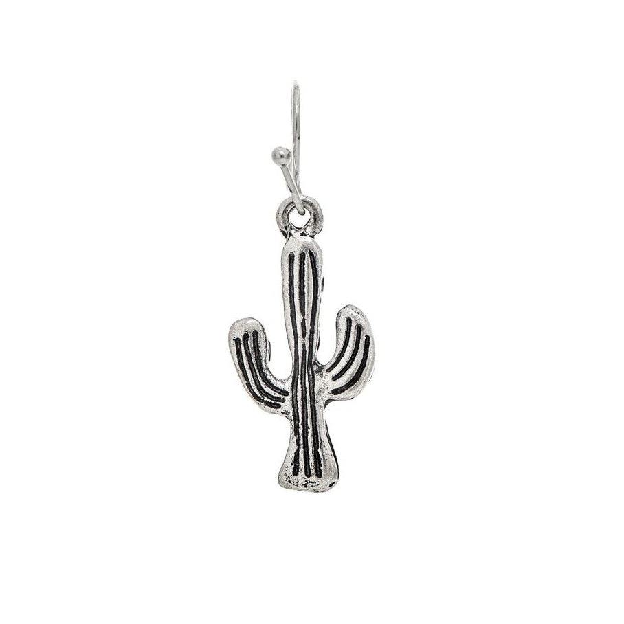 Silver Engraved Cactus Earrings