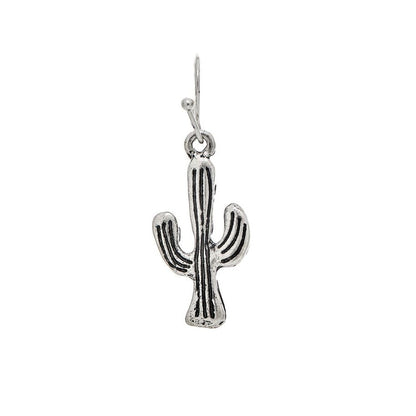 Silver Engraved Cactus Earrings