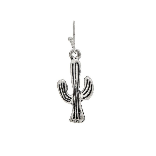 Silver Engraved Cactus Earrings