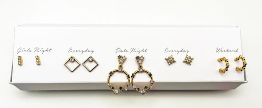 Boxed Set Of Five Earrings