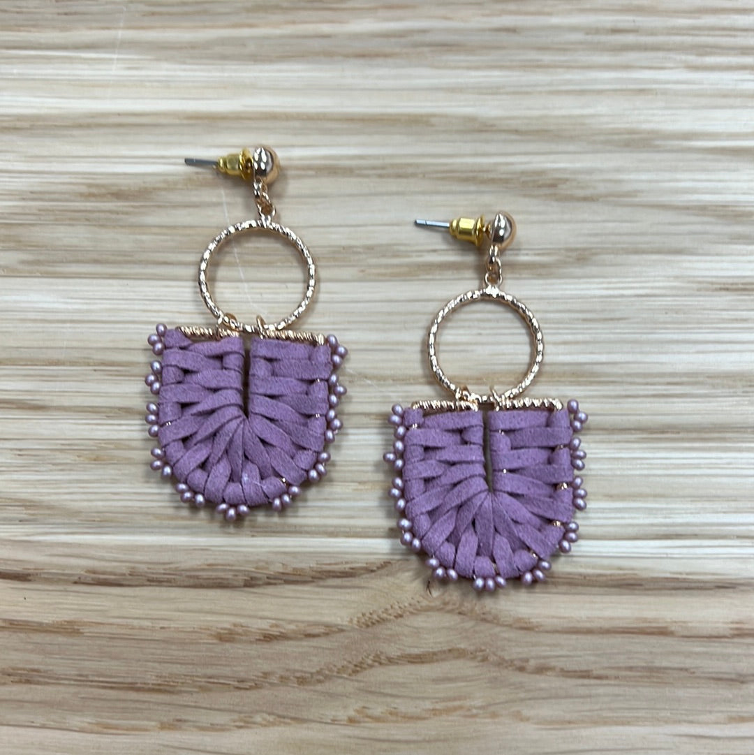 U Shape Dangle Earrings - Lavender