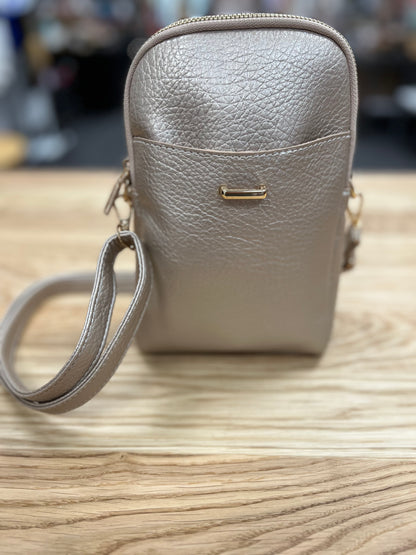 Crossbody With Front Pocket - Gold Shimmer