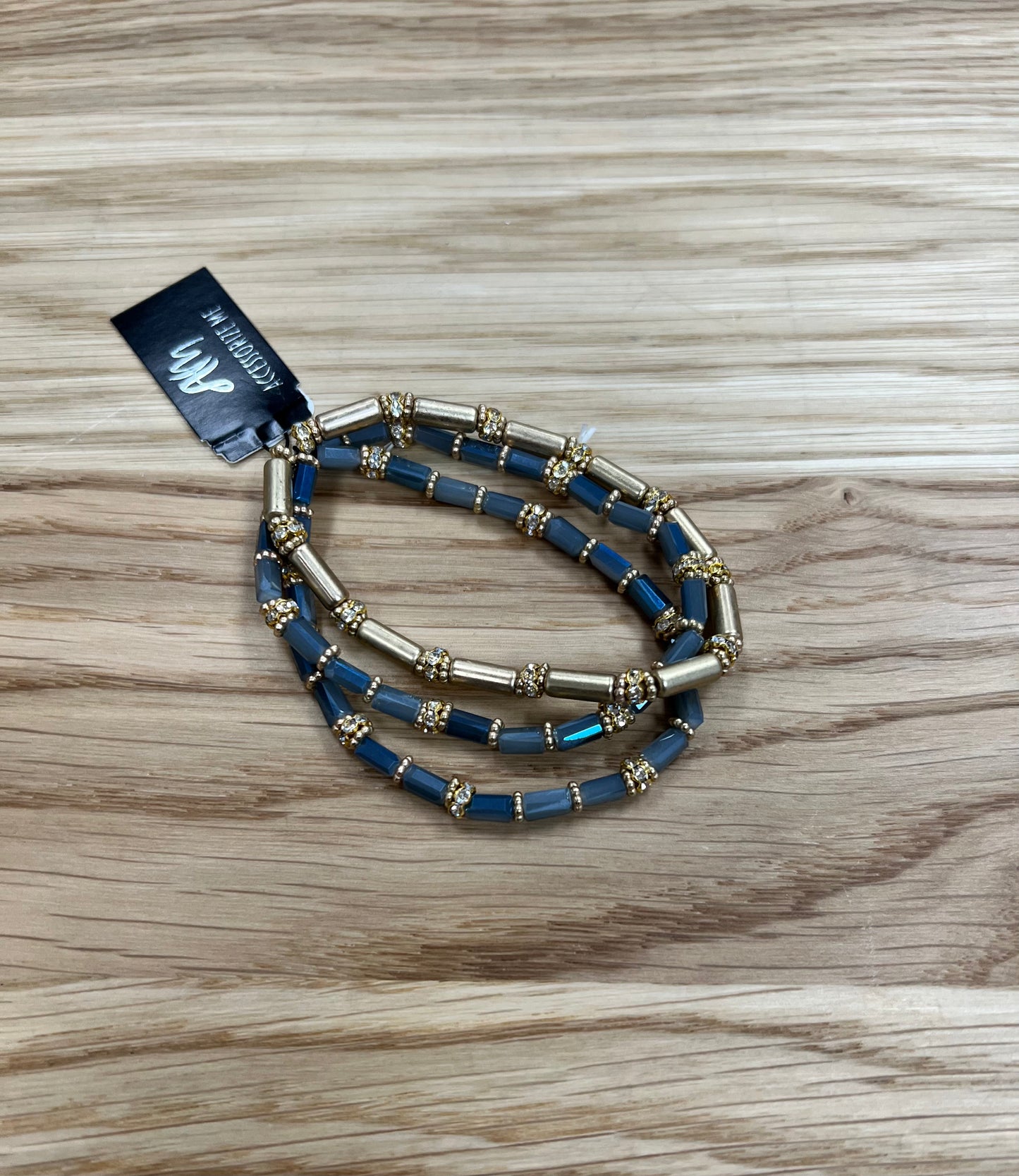 Navy & Gold 3 Piece Stretch Bracelet