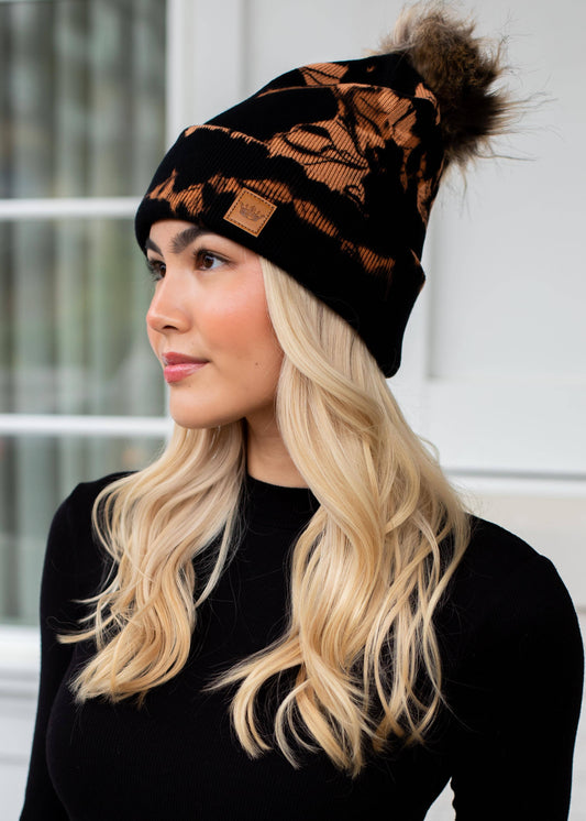 Tie Dye Hat - Black & Brown