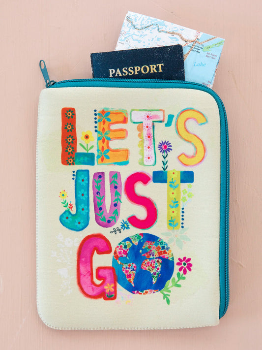 Natural Life Travel Document Pouch - Let’s Just Go