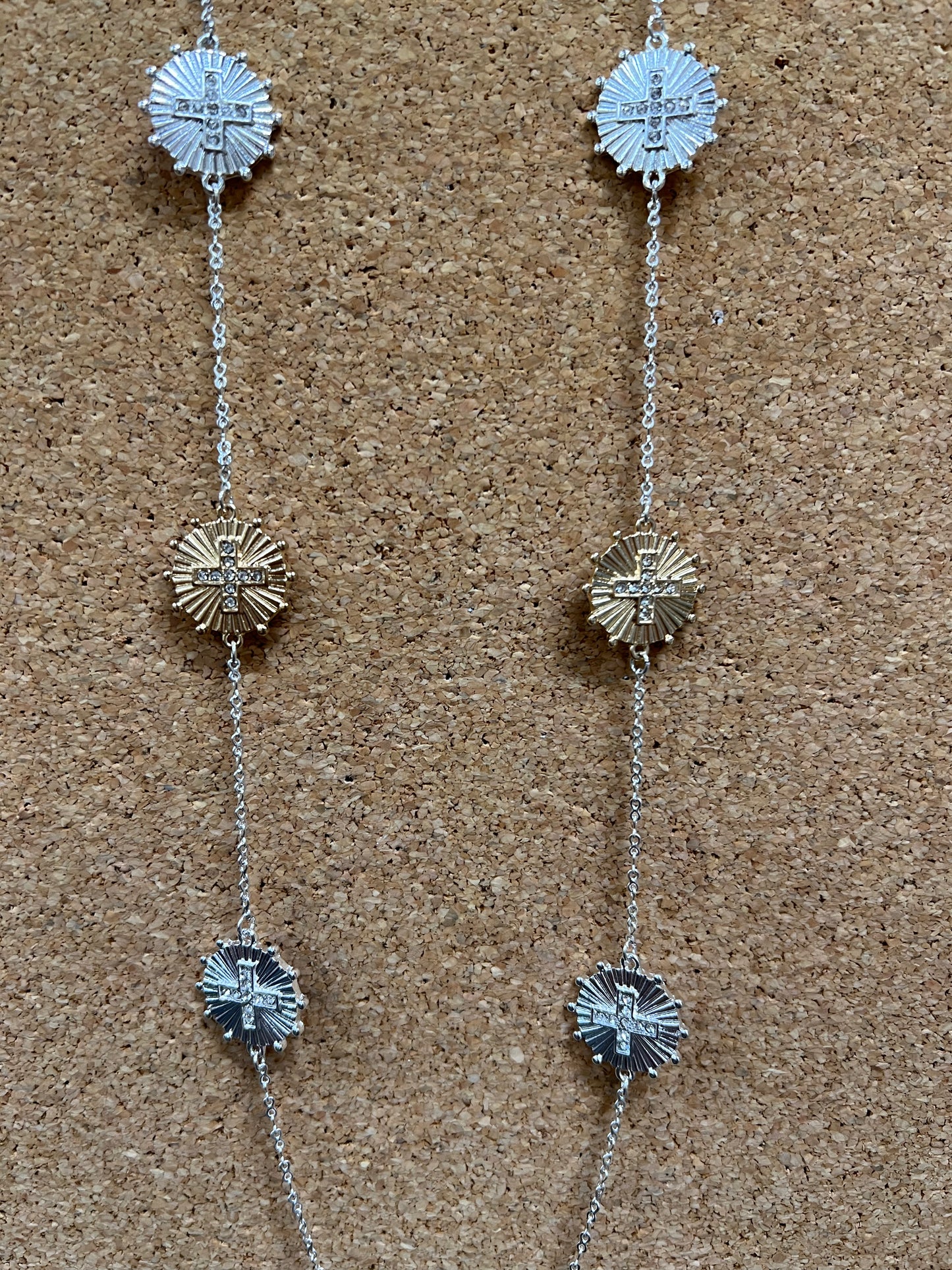 Silver & Gold Cross Necklace