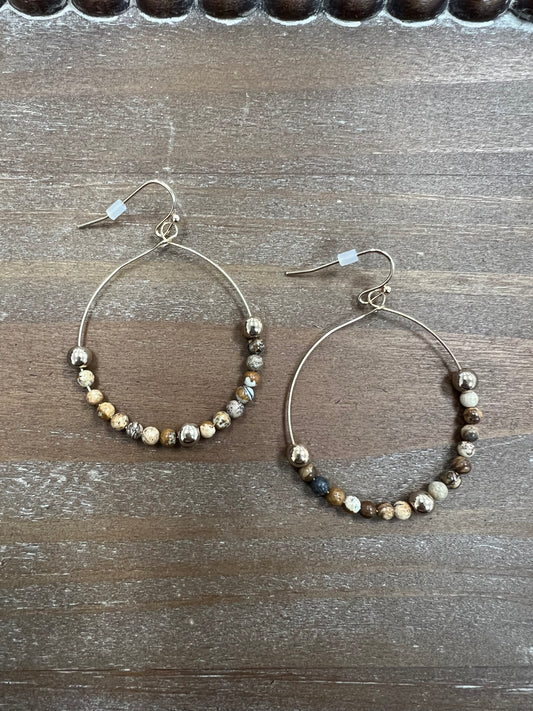 Jasper Semi Precious Bead Earrings