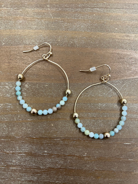 Amazonite Semi Precious Bead Earrings