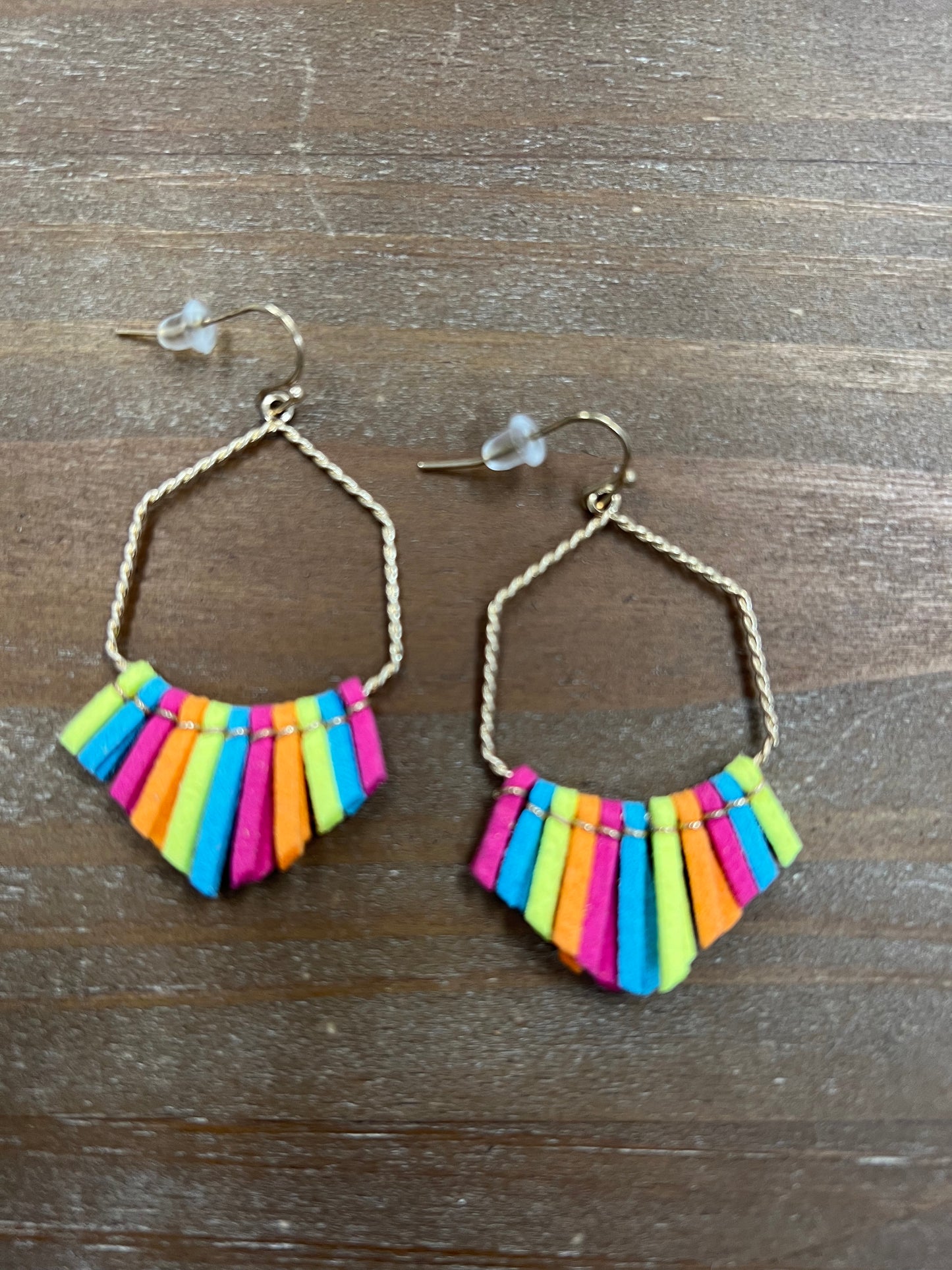 Multicolored Fabric Strip Earrings