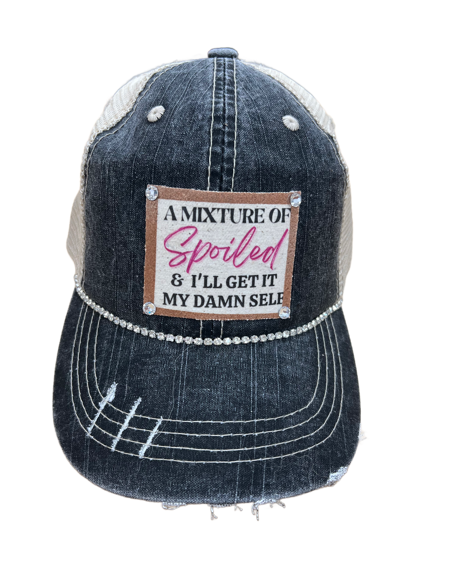 A Mixture Of Spoiled Distressed Trucker Hat