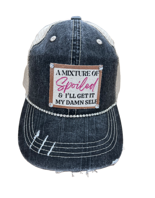 A Mixture Of Spoiled Distressed Trucker Hat