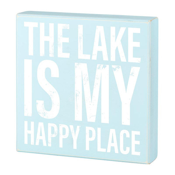 Box Sign - The Lake Is My Happy Place
