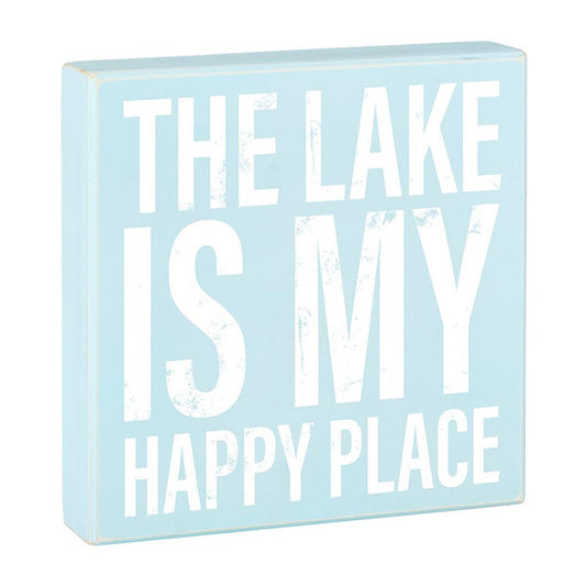 Box Sign - The Lake Is My Happy Place