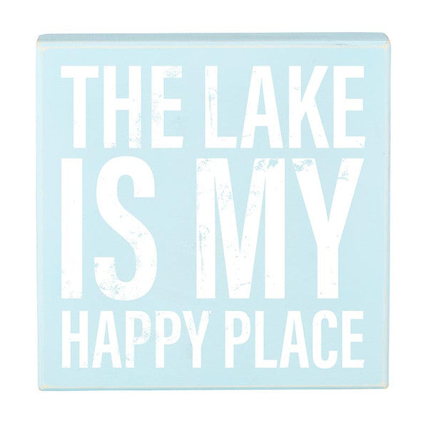 Box Sign - The Lake Is My Happy Place