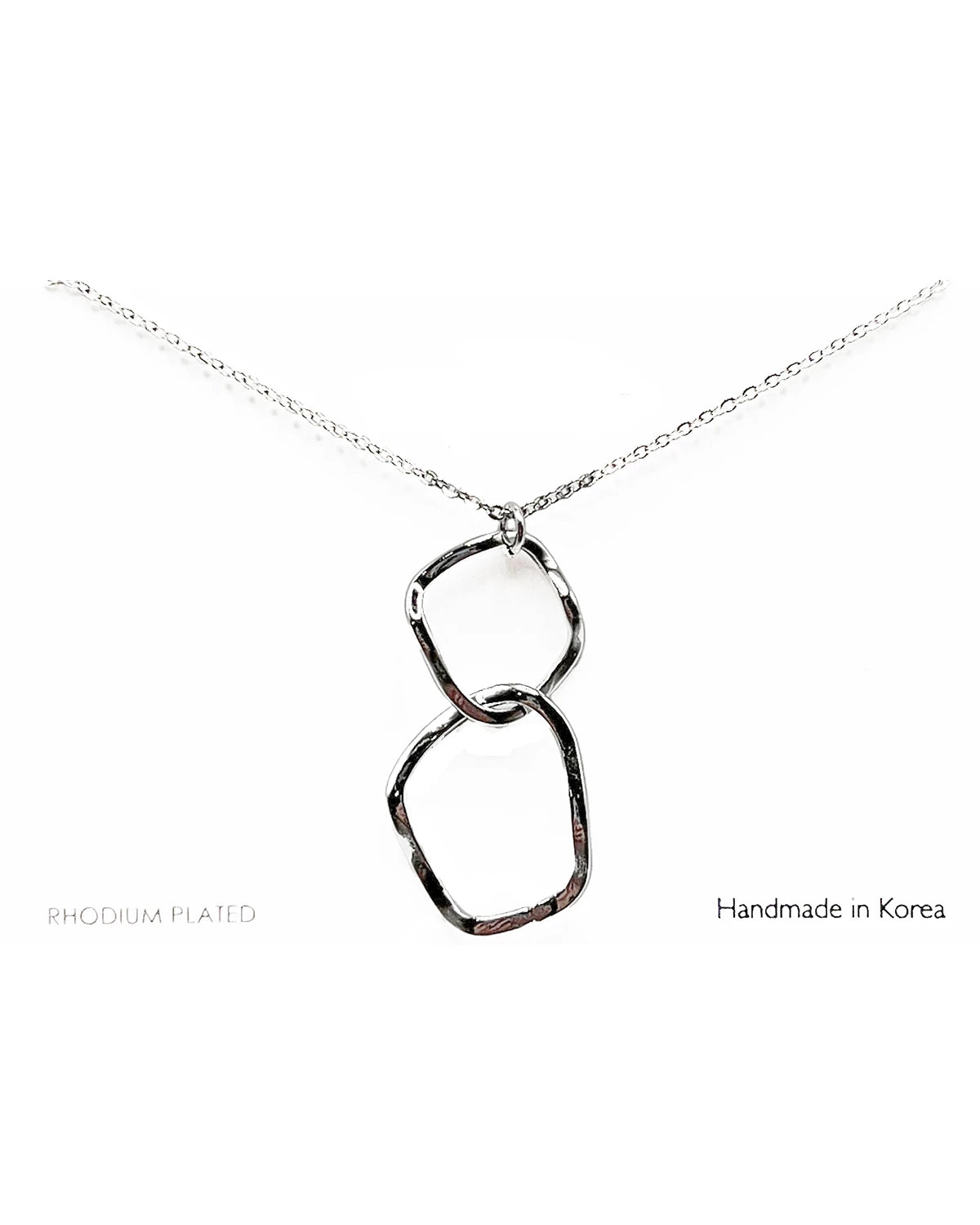 Silver Double Circle Pendant Necklace