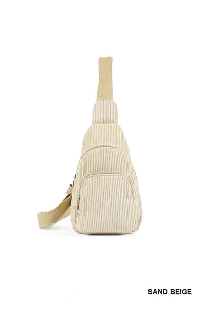 Corduroy Crossbody Sling Bag