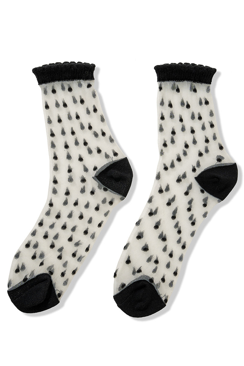 Polka Dot Sheer Crew Socks