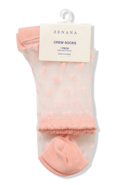 Polka Dot Sheer Crew Socks