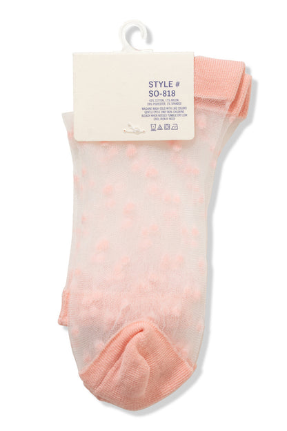 Polka Dot Sheer Crew Socks