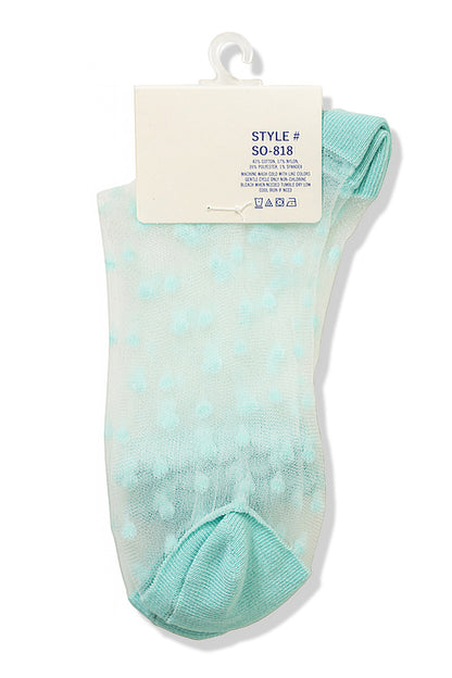 Polka Dot Sheer Crew Socks