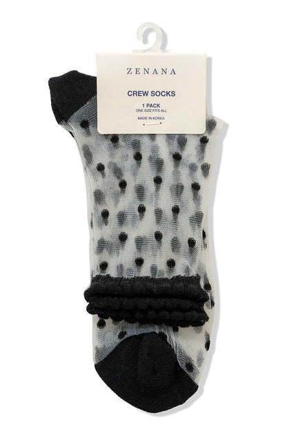 Polka Dot Sheer Crew Socks